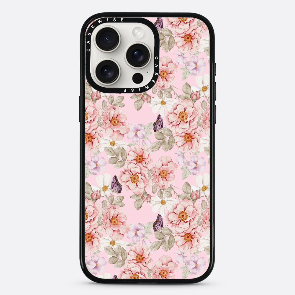 Ein Blumengarten auf einem rosa Hintergrund - Hülle