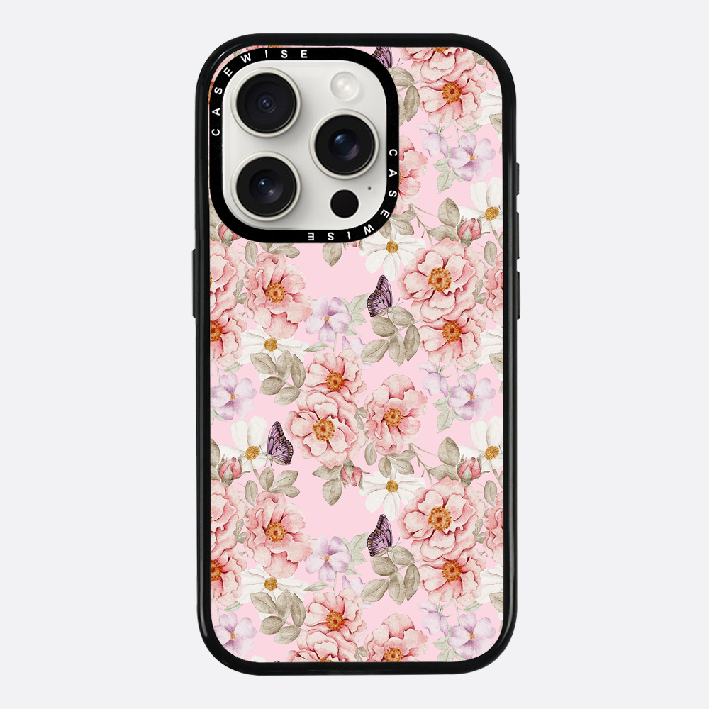 Ein Blumengarten auf einem rosa Hintergrund - Hülle