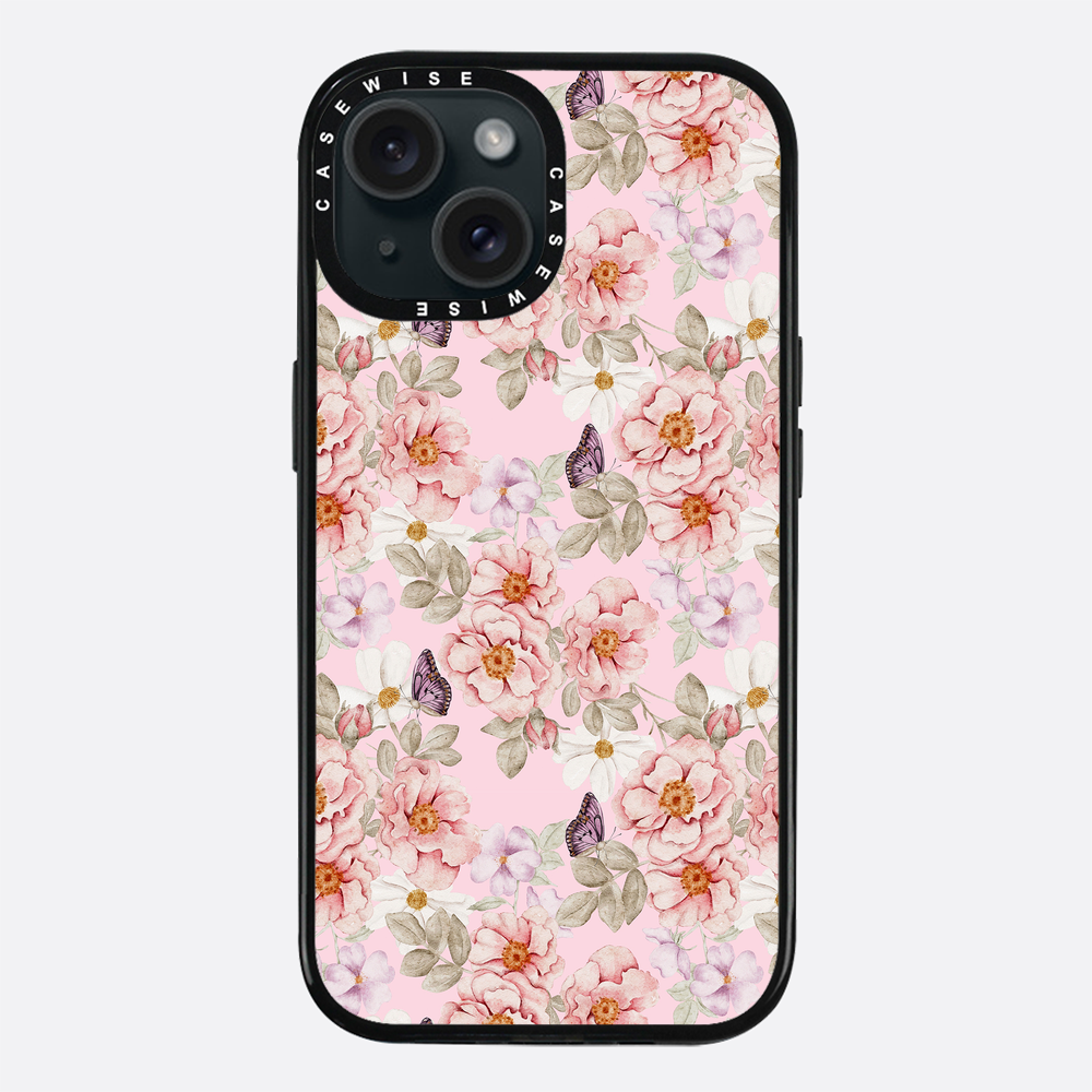 Ein Blumengarten auf einem rosa Hintergrund - Hülle