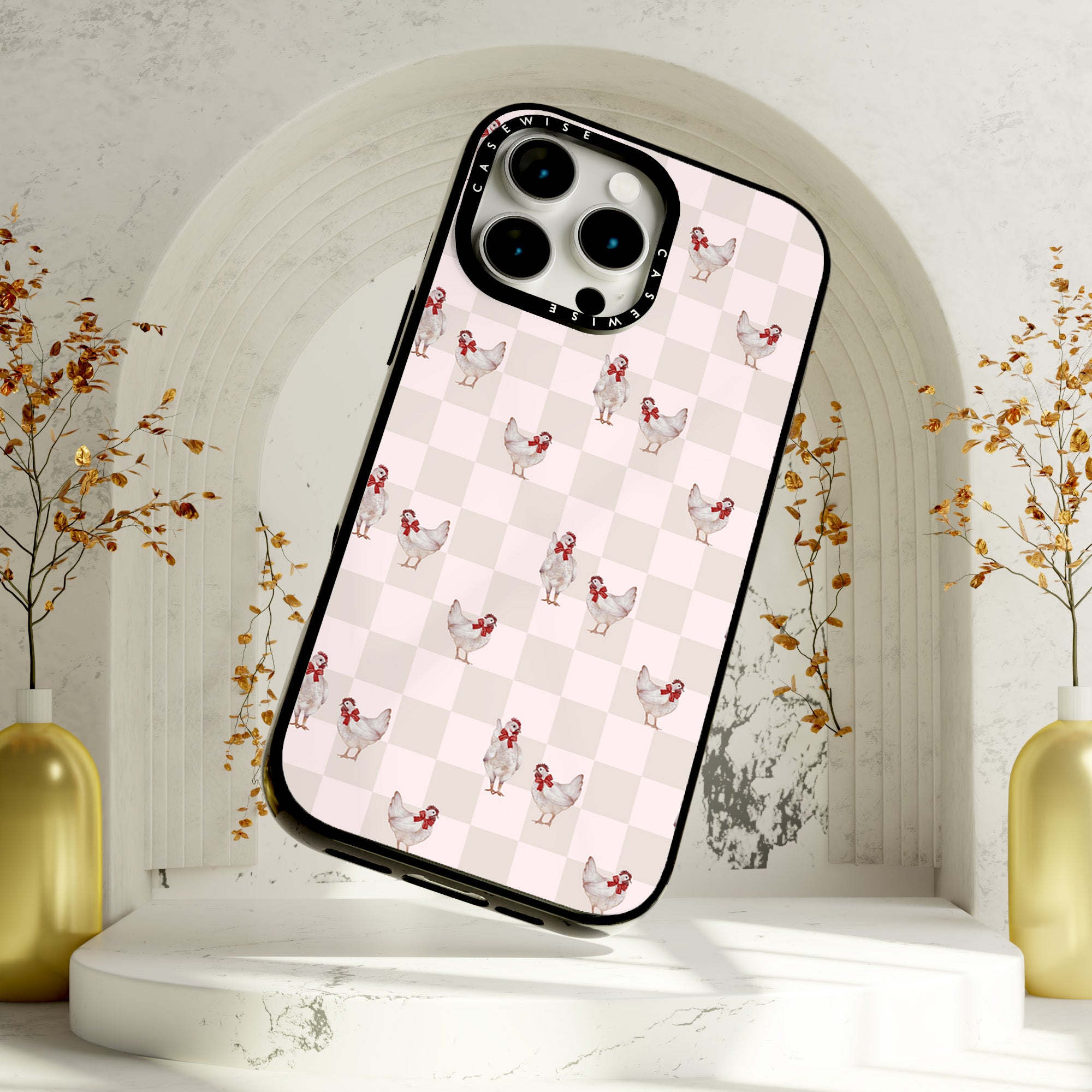 Chanterellen auf dem Schuss leichten Beige und rosa - Hülle